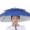 Utomhushattar dubbelskikt hatt paraply anti-ultraviolet solskyddsmedel mössa fiske parasol andningsbar anti-regn