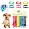 12Pcs/lot Dog Collar Reflective Nylon with Bell Pet Cute Fashion Paw Dog Cat Puppy Charm Adjustable Lovely Safety Collars 210712
