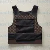 Vintage Letters Flowers Vest Outdoor Brown Leather Hiking Climbing Protective Tactical Vests Mens Womens Fashion Street Hip Hop Tank Tops Waitcoat