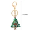 Keychains 1 PC Unissex Christmas Tree Keychain Keyring Crystal Rhinestone Car Pingente pendurado Creative Key Ring Burse Bag Chains Miri22