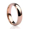 Wysokiej Jakości 1 Sztuk Rose Gold Tone Tonfsten Obrączki ślubne 2/3/4/6 / 8mm Szerokość Zespół Dome dla mężczyzny i kobiety 211217