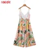 Tangada Women Vintage Floral Playsuits Spaghetti Strap regolabili senza maniche Pagliaccetti Ladies Summer Casual Chic Tute 1M21 210609