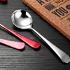 Ice Cream dessert Spoons Candy handle Coffee Spoon Gold Stainless steel Kitchen bar Flatware tableware RH1630