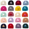 INS NEW 21 Colors Fashion Pure Color Baby Beanie Cap With Stereo Rabbit Hair accessories Newborn Hat 16x15cm/43g