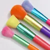 15pcs Rainbow Colorul Maquillaje de maquillaje Conjuntos de cepillo de belleza Cosmética Maquillaje Herramientas para la base líquida Contorno de la nariz