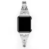 Studded Diamond Armband Butterfly Metal Strap för Apple Watch Serie 6 5 4 Se Luxury Women Watchband Iwatch 44mm 42mm 40mm 38mm armband Smart Tillbehör