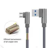 90 grader Micro USB-kabel 1m 2m 3m 2a Fast Laddarband Flätad typ C Data Linje för Samsung S10 S9 S8 Note 8 10 Smartphone Android-telefoner