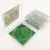 Mink Eyelash Diamant Package Boxes Square Tom Klar Ögonfransbehållare med Glitter Inner Card