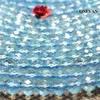 Onevan Natural A + Aquamarine Faceted Ronde Losse Charm Kralen 4mm Stenen Armband Ketting Sieraden Maken DIY-accessoires Ontwerp