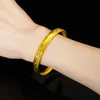 Bangle Dragon Phoenix Женщины Браслет Желтый Золотой Заполнены Классические Свадебные Свадебные Украшения Подарок