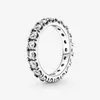 Fine jewelry autentyczne 925 Sterling Silver Ring Fit Pandora Charm musujące rząd wieczność zaręczyny DIY obrączki