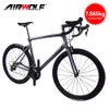 Bicicletta da pista per bici da strada completa in fibra di carbonio Airwolf 700C con gruppo Shimano originale 11 velocità 44/49/52/54/56/58 cm 6,5 kg