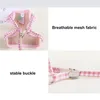 Cat Collars & Leads Embroidered Fruit Patterned Kitten Harness With Bag Plaid Dog Leash Chest For Small Medium Cats Pet Supplies Ragdoll Blu