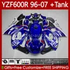 Bodywork + Tanque para Yamaha Thundercat YZF600R YZF 600R 600 R 1996 1997 1998 1999 2000 2000 Body Blue Branco 86NO.169 YZF-600R 96 02 03 04 05 06 07 YZF600-R 96-2007 Feeding