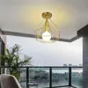 Luces de techo modernas de lujo, lámpara con forma de diamante de estrella dorada de Metal nórdico para tienda, Bar, balcón, pasillo, decoración del hogar