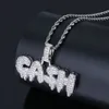 TOPGRILLZ CASH Necklace&Pendant Gold Silver Color Iced Out Cubic Zircon Bling Jewelry Necklaces Gifts X0509