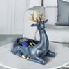 Heminredning Tillbehör Moderna för Hem Desktop Key Telefon Förvaring Box Living Room Ornaments Resin Deer Figurines Presenter 210804