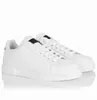 Luxo 22SS Calfskin Nappa Portofinos Sapatos Treinadores Brancos de Couro Preto