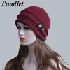 Lawleit女性ウールハットキャップ冬のビーニーニットスラリーファッション暖かいボンネットスカーリーT178 211119