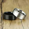 VNOX 8mm Rotativable Ring Basic Ring para Homens Aço Inoxidável Preto Casual Anel Anel elegante Silish Spinner Aliança Jóias