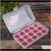 Hushållningsorganisation Home GardenGrids Portable Plastic Egg Storage Box PP Kylskåp Container Tray Holder With Lid Bottles Burkar Dr