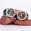 Cluster Rings 316L Stainless Steel St-Michael Men Good Lucky Talisman Religious Personality Biker Ring For Boy Fashion Jewelry Gift