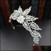 Clip per capelli barrettes gioielli foglia di rinestone tiara da sposa e corone donne principessa cristallo barocco con sposa pageant diadem goccia di matrimonio del