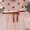 Söt baby flicka sommar klänning för baby tjejer kläder dot prinsessa nyfödda klänningar 1 års födelsedagsfest klänning spädbarn q0716