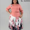 Ethnic Clothing 2XL-6XL Polyester African Dresses For Women Autumn Spring Short Sleeve Plus Size Dress Clothes