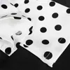 White Polka Dot Bodycon Jumpsuit Women Off Shoulder Ruffle Patchwork Black Peplum Sexy Long Sleeve Elastic Party Overall Pants 210527