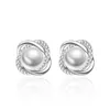 Stud Silver Plated Earrings Pearl Crystal For Women Earing Jewelry Zircon Earings Earring OCF101