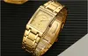 Relogio Masculino WWOOR Gold Watch Men Square Mens Watches Top Brand Luxury Golden Quartz Stainless Steel Waterproof WristWatch Minimalist style