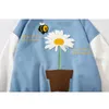 Aolamegs Furry Big Letter Daisy Flowers Patch Patchwork in pelle Giacca da baseball Uomo Autunno College Style Bomber Giacche Cappotto Uomo 210928