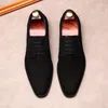 Moda uomo in pelle scamosciata scarpe oxford brogue in vera pelle design italiano abito stringato da uomo d'affari matrimonio nero formale scarpe da uomo