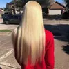 613 Blonde Synthetische Kant Pruik 26 Inches Simulatie Menselijk Haar Pruiken Perruques de Cheveux Humains voor Black Women FY744532423