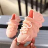 Summer 2021 Boys Girls Fashion Casual Sneakers Toddler Little Big Kid Brand Trainers Children Pink Lace-Up Walking Shoes G1210