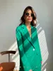 Leisur Green Celebrity Women Blazer Byxor Passar Lossa Office Lady Formell Party Prom Jacka Red Carpet Outfit Coat (Jacka + Byxor)