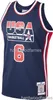 Cousu Ewing Basketball Jersey # 6 Navy Basketball Home 1992 Dream Team Jersey personnalisé hommes femmes maillot de basket-ball jeunesse XS-5XL 6XL