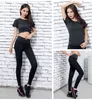 Mulheres Yoga Fitness Tracksuits Moda Trend Crop Tank Tops Shorts Pant Gym Sports Outfits Suits Feminino Running Sportswear 5 peças