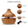 300ml Aroma Essential Oil Diffuser Ultrasonic Cool Mist Humidifier Air Purifier 7 Color Change LED Night light Wood Grain for Offi5256385