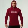 Muscleguys Marque Gym Slim Fit À Manches Longues À Capuche T Shirt Hommes Solide Couleur Tees Fitness Hommes T-Shirt Coton Bodybuilding T Chemises G1222