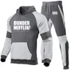 Men's Tracksuits DUNDER MIFFLIN PAPER INC Office TV Show Printed Fashion Suits Sportswear Jogging Tracksuit Running Hoodies P208b