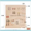 Packaging & Jewelrywood Earring Organizer Stand-Earring Holder/Stud Display Storage/Large Earrings Tower/Removable Jewelry Showcase Pouches,