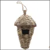 Bird Pet Supplies Home Gardenbird House, maison d'hiver pour accrocher à l'extérieur, maison de nid tissée à la main en herbe, cabane naturelle en plein air, nichoir pour enfants, donc