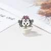 FITS Pandora Bracelets 30pcs 선인장 에나멜 펜던트 매달려 매력 구슬 실버 매력 구슬 도매 DIY 유럽 목걸이 쥬얼리