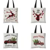 Noël Toile Sac À Main Sacs Père Noël Bonbons Cadeau Sac Xmas Arbre Elk Motif Cadeaux Sac Ménage Sacs À Main Sacs JJA9621