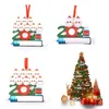 2021 DHL Quarantine Gepersonaliseerde Kerstdecoratie DIY Hanging Ornament Leuke Hars Sneeuwpop Hanger Social Afstanding Party Snel gratis schip