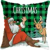 Kerstmis Sofa Kussensloop Groene Plaid Cushion Cover Korte Pluche Kussens Spot Groothandel Grensoverschrijdende Home Decoratieve Custom Maak Logo Services