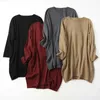 Femme 85% Silk 15% Cachemire Couche Couche longue Loose Type Pullover Top Pull Robe de pull LY001 211011