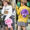 Bonito Fofo Coelho Pompoms Pompoms Chain Saco Mulheres Dos Desenhos Animados Rabbit Sling Saco Fluffy Coelho Ombro Backpack Girl Girl Birthday presentes 220210